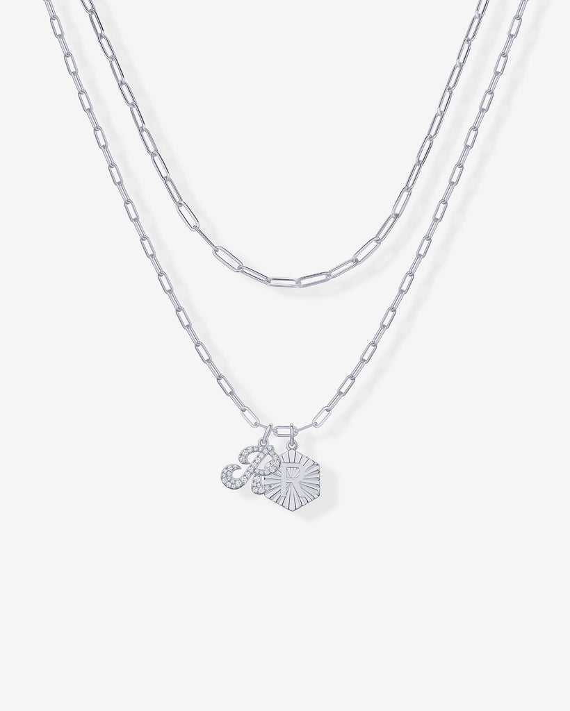 Initial Layered Pendant 2406-N01_White Gold_R  