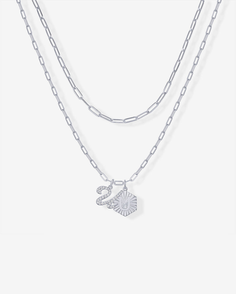 Initial Layered Pendant 2406-N01_White Gold_U  