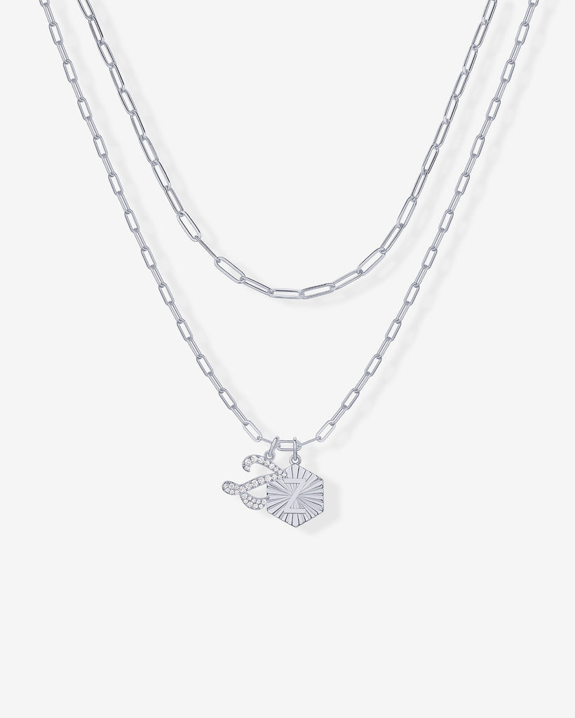 Initial Layered Pendant 2406-N01_White Gold_Z  
