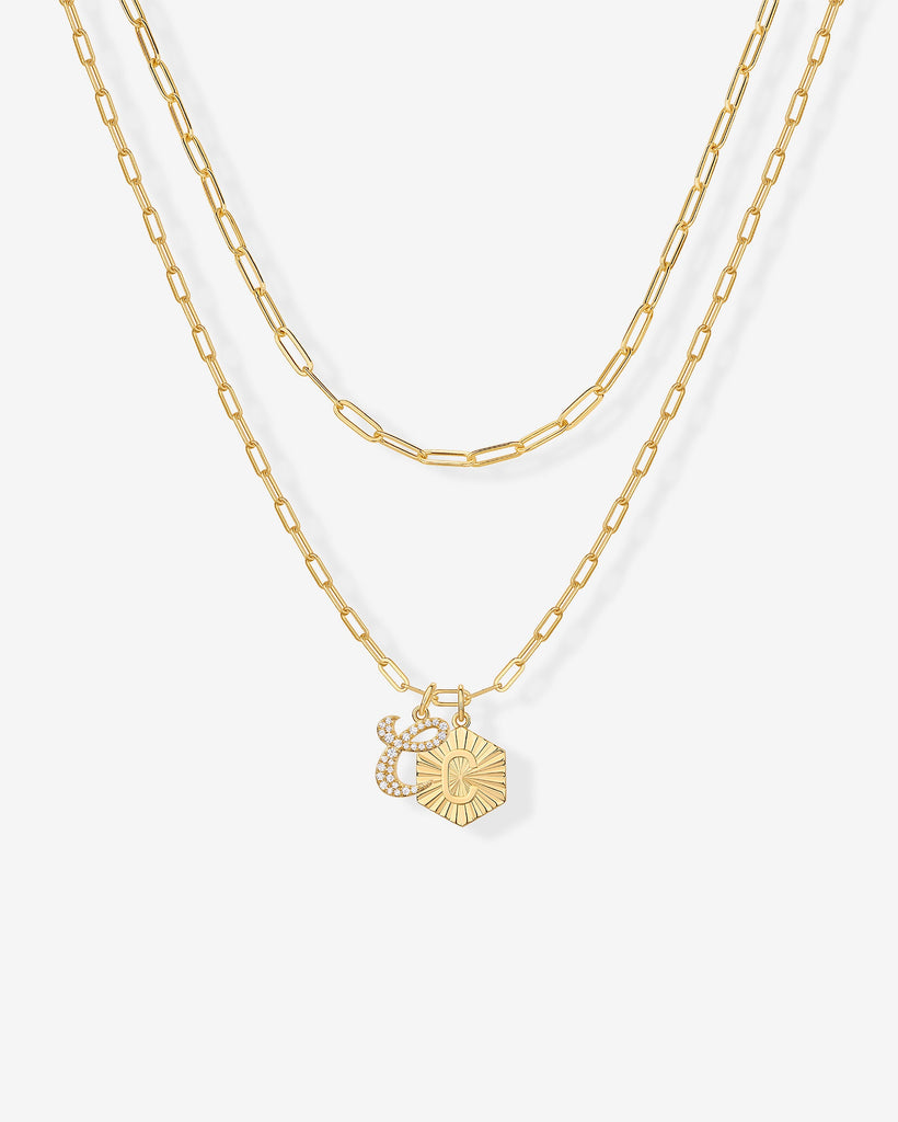 Initial Layered Pendant 2406-N01_Yellow Gold_C  