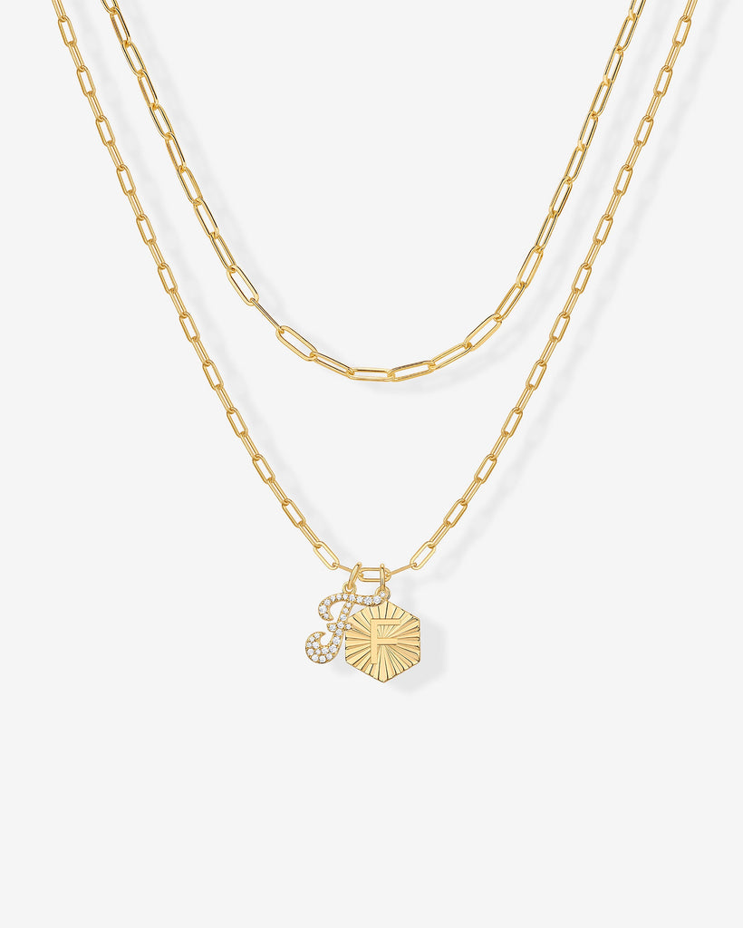 Initial Layered Pendant 2406-N01_Yellow Gold_F  