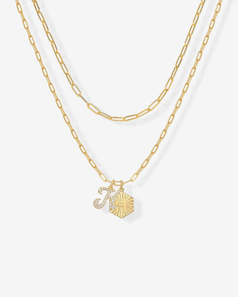 Initial Layered Pendant 2406-N01_Yellow Gold_H  