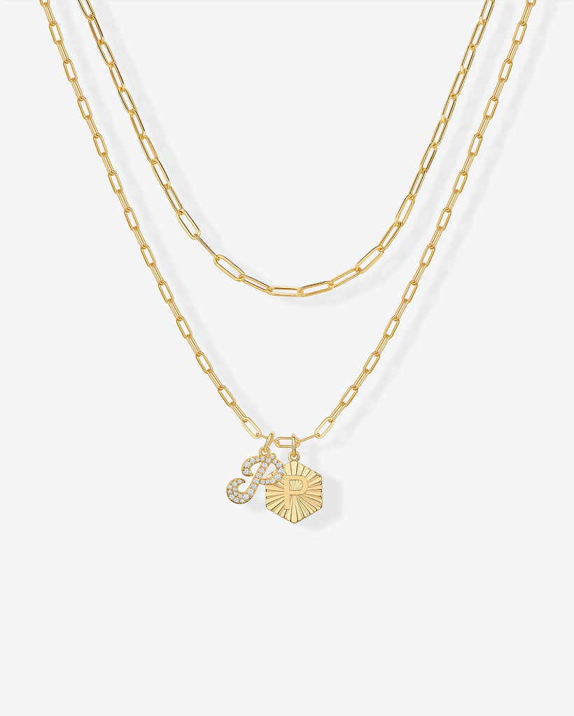 Initial Layered Pendant 2406-N01_Yellow Gold_P  