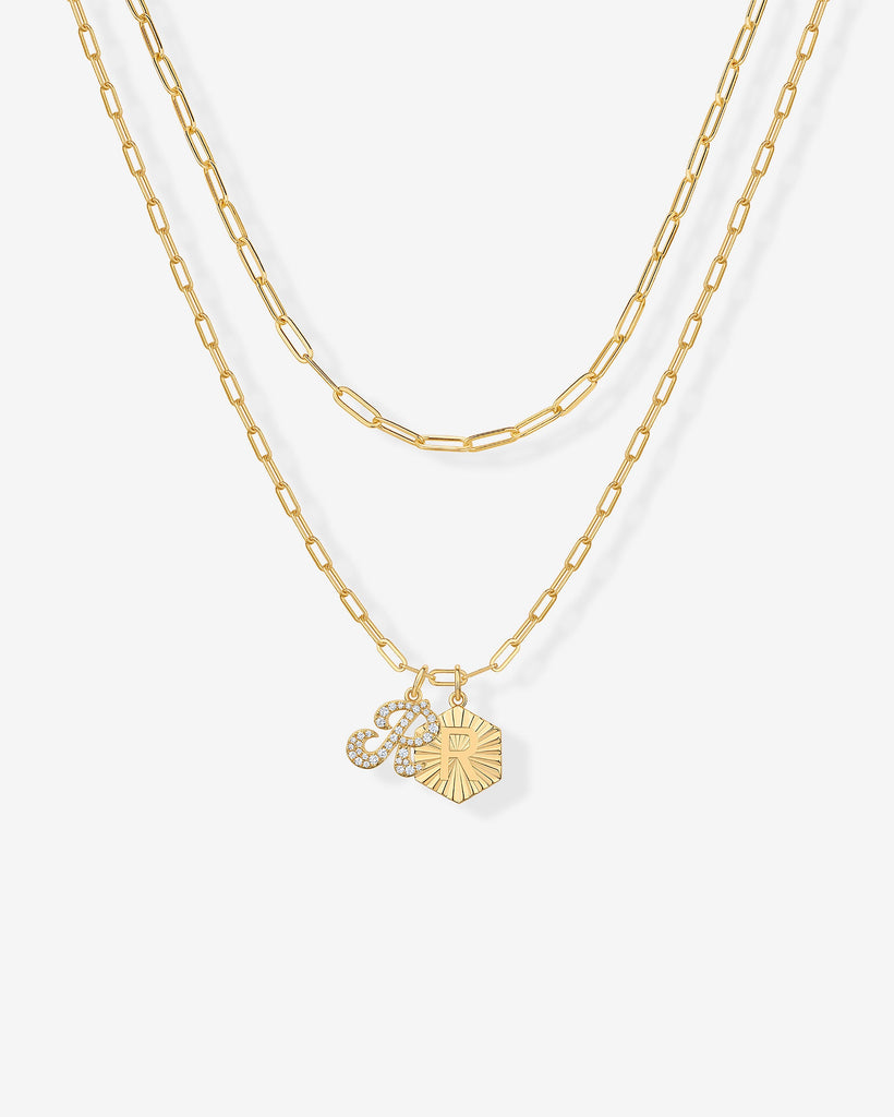 Initial Layered Pendant 2406-N01_Yellow Gold_R  
