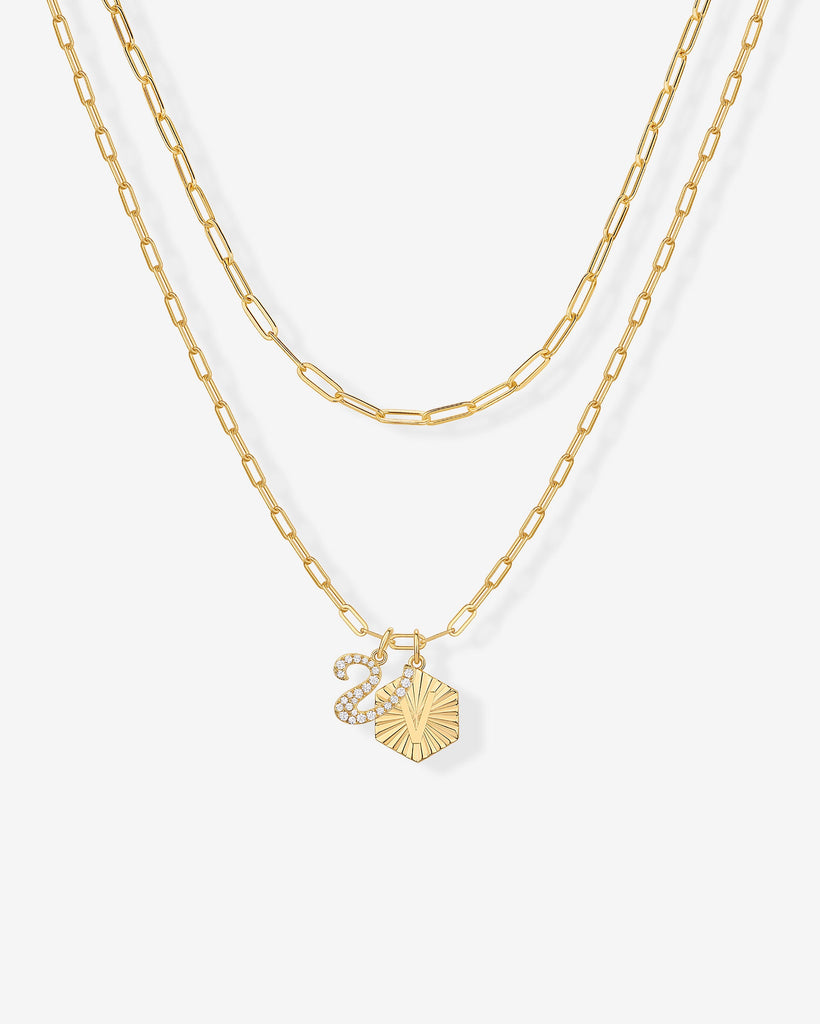 Initial Layered Pendant 2406-N01_Yellow Gold_V  