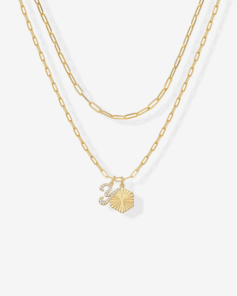 Initial Layered Pendant 2406-N01_Yellow Gold_Y  