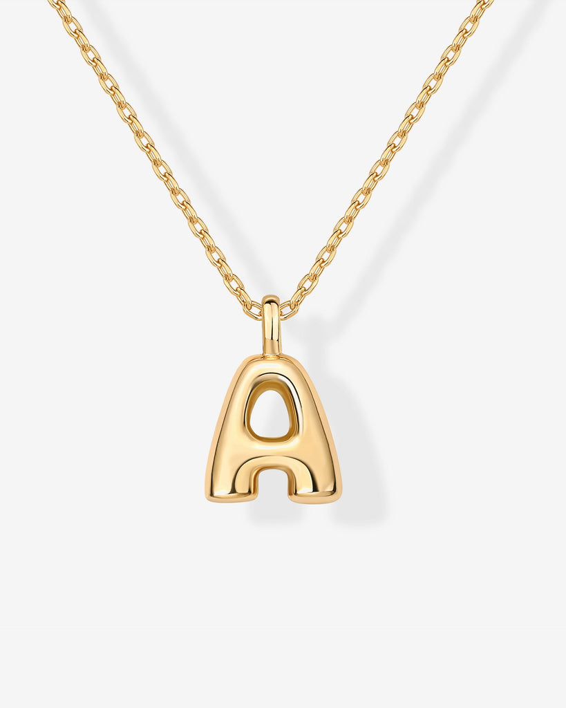 Bubble Initial Pendant #Variant_Yellow Gold / A  