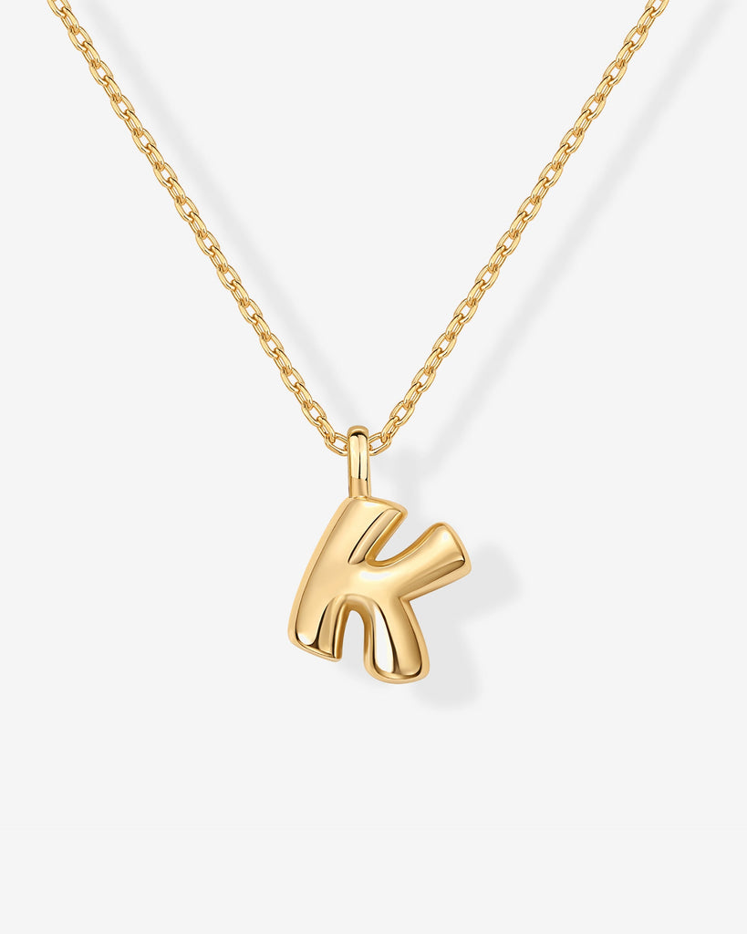 Bubble Initial Pendant #Variant_Yellow Gold / K  