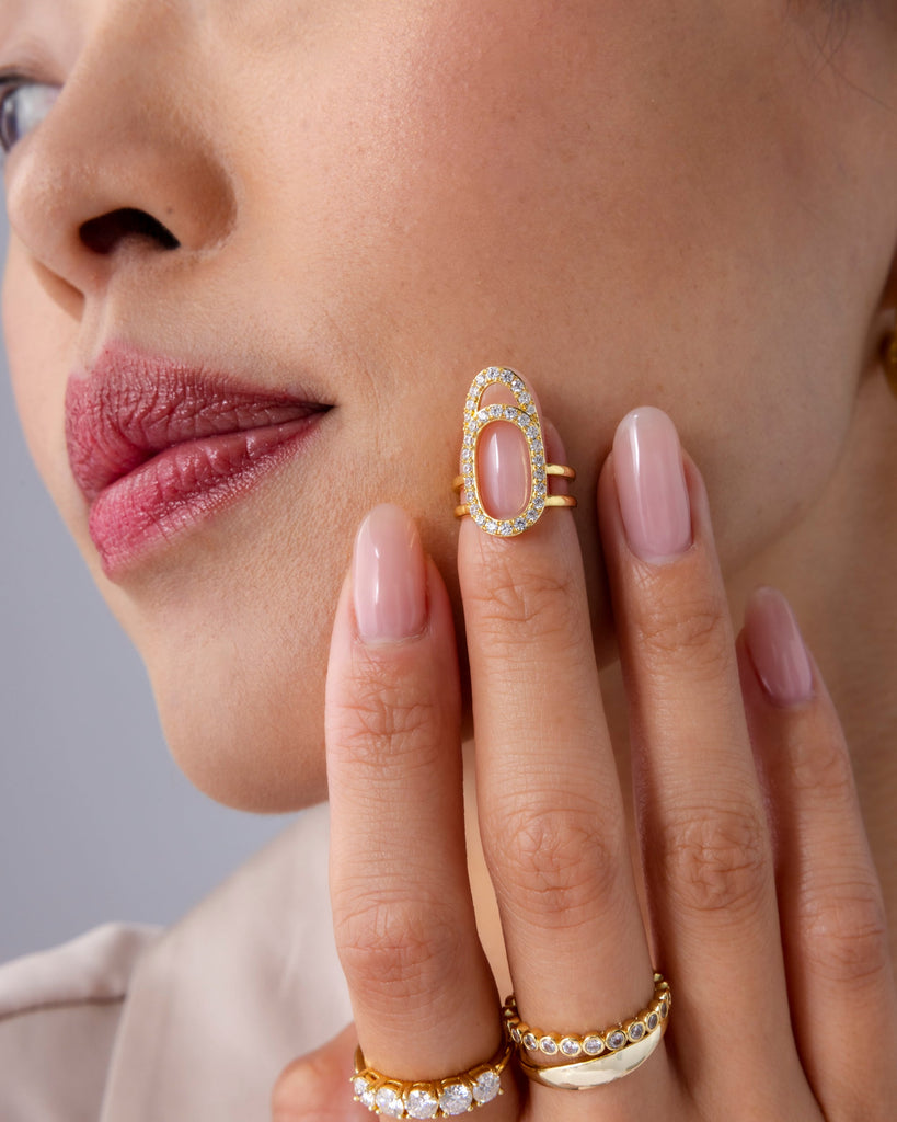 Manicure Nail Ring #2406-RN01_White Gold  