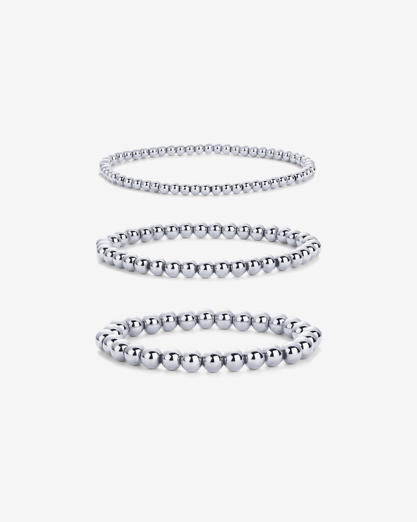 Gold Beaded Bracelet Trio   