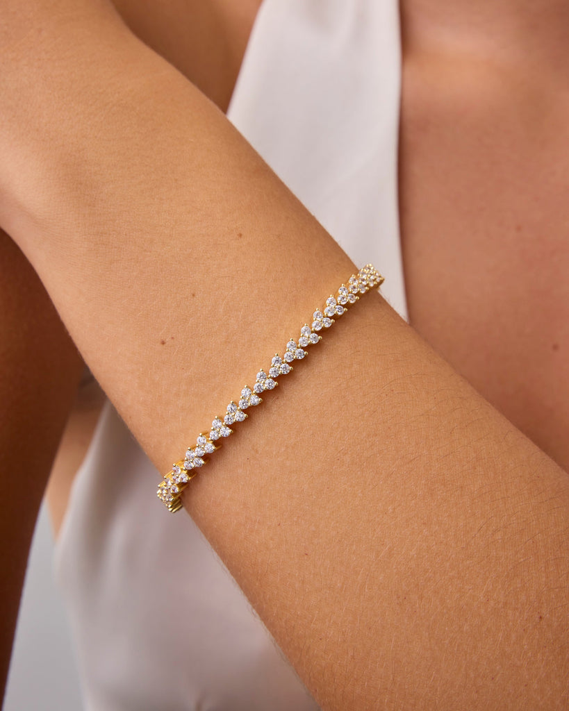 Trinity Tennis Bracelet #Variant_White Gold  