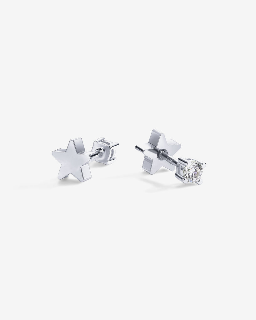 Two-Way Star Studs #Variant_White Gold  