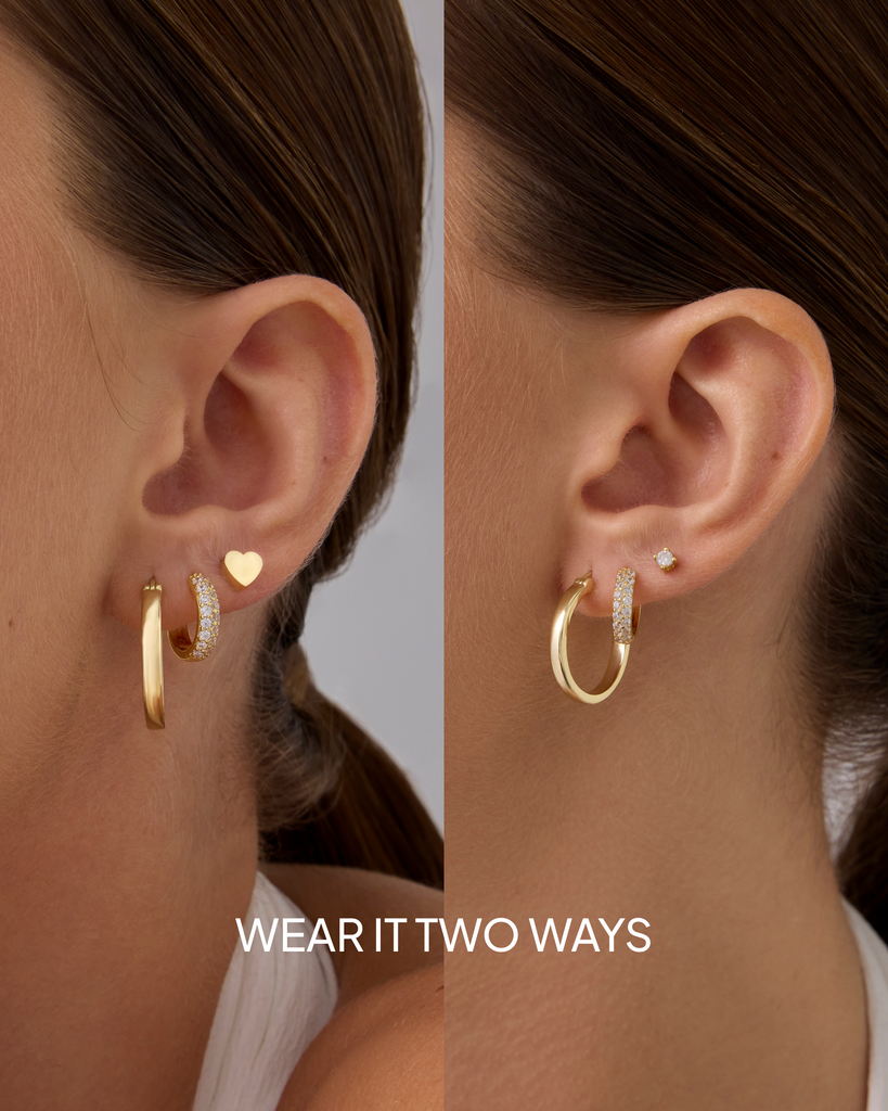Two-Way Heart Studs #Variant_White Gold  