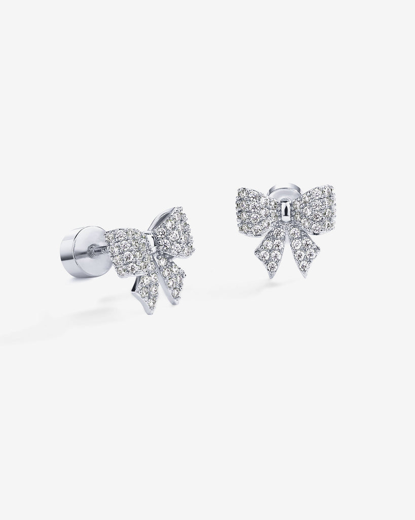 Coquette Bow Studs #Variant_White Gold  