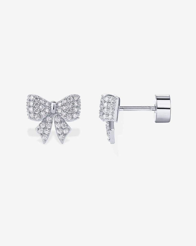 Coquette Bow Studs #Variant_White Gold  