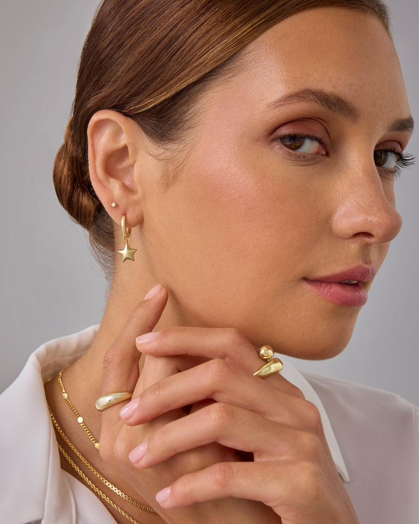 Starstruck Dangle Huggies #Variant_White Gold  
