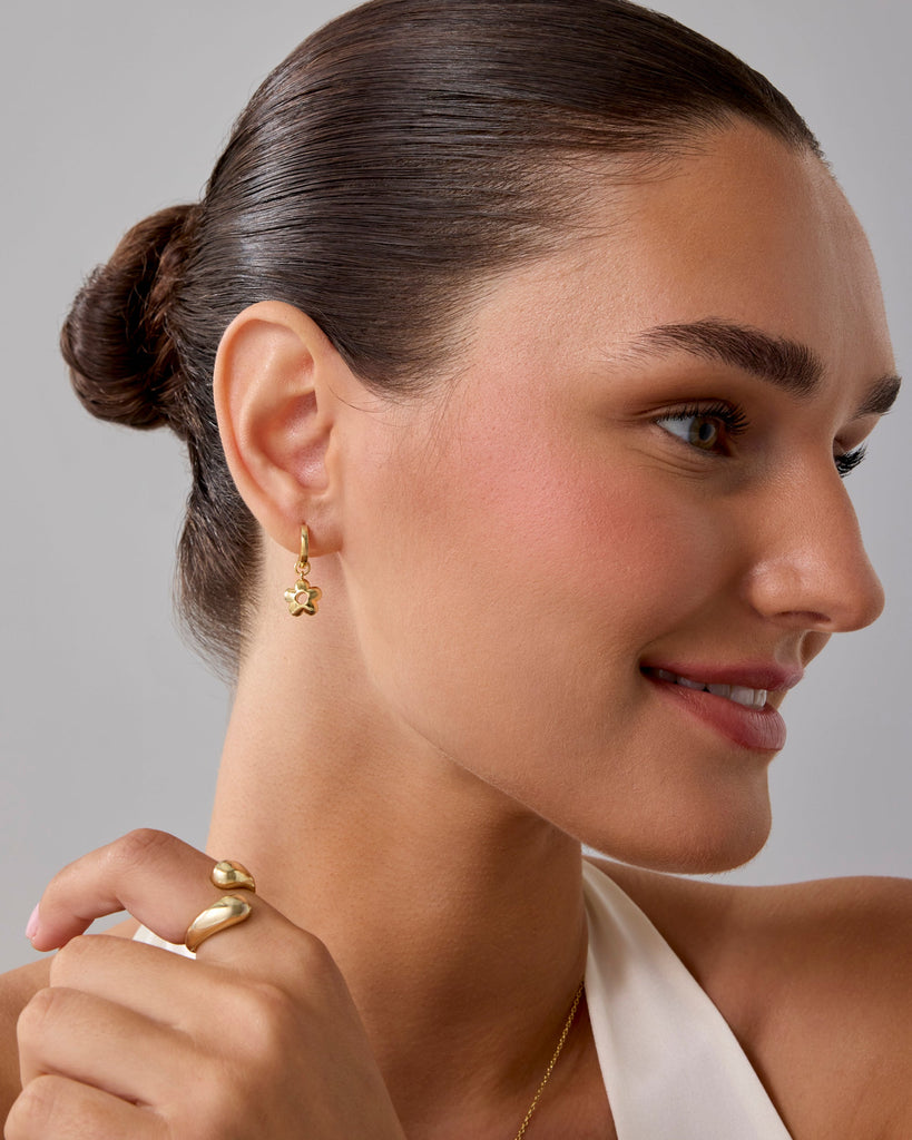 In Bloom Dangle Huggies #Variant_Yellow Gold  