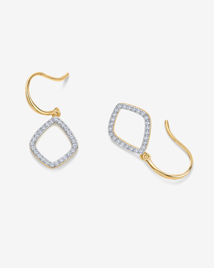 Teardrop Geometric Dangle Earrings #Variant_Yellow Gold  