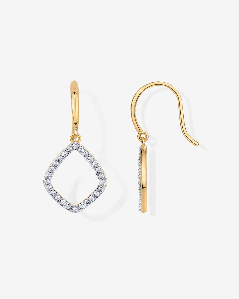 Teardrop Geometric Dangle Earrings #Variant_Yellow Gold  