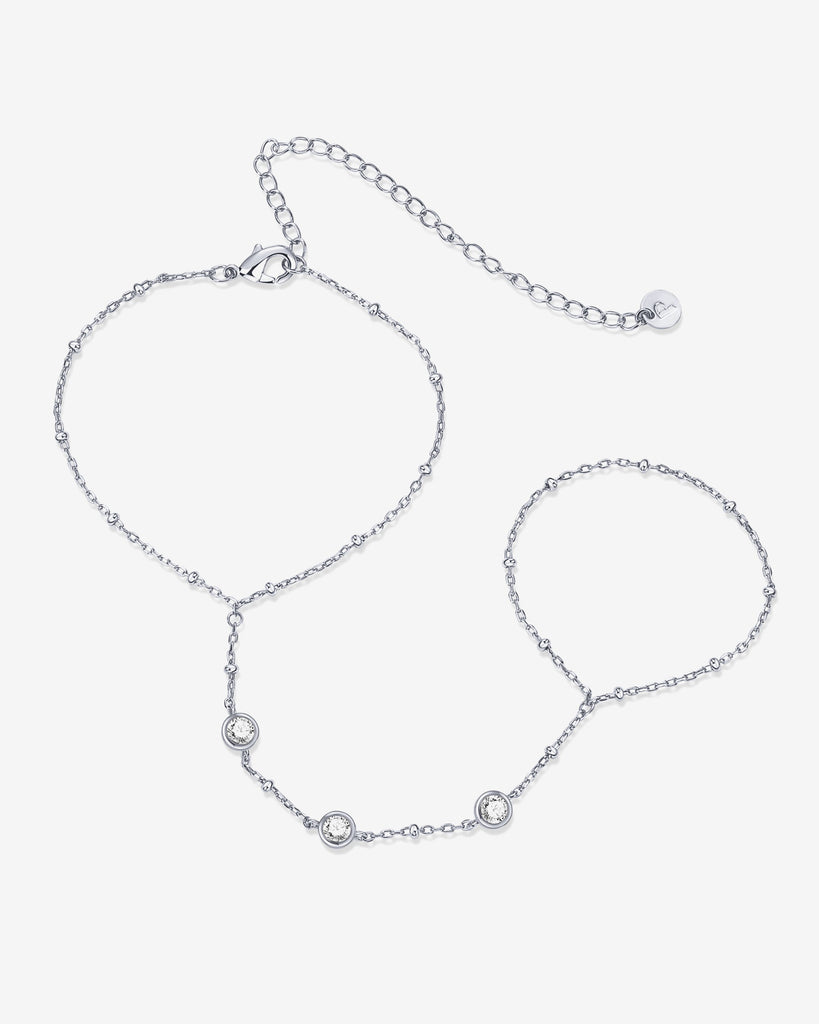 Glitter Wave Hand Chain #Variant_White Gold  