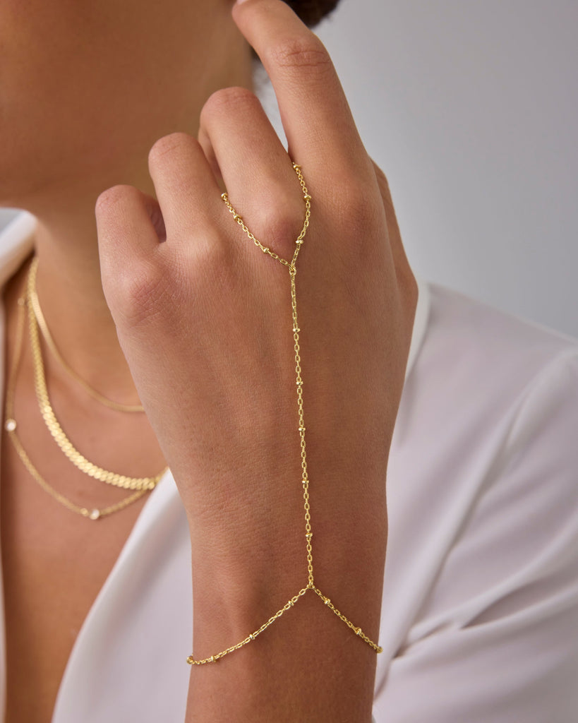 Stay Gold Beaded Hand Chain #Variant_Yellow Gold  