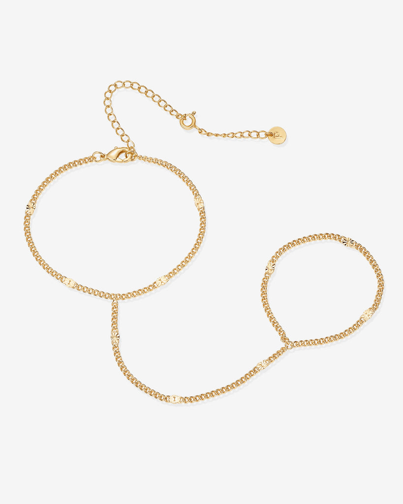 Dainty Beaded Hand Chain #Variant_Yellow Gold  