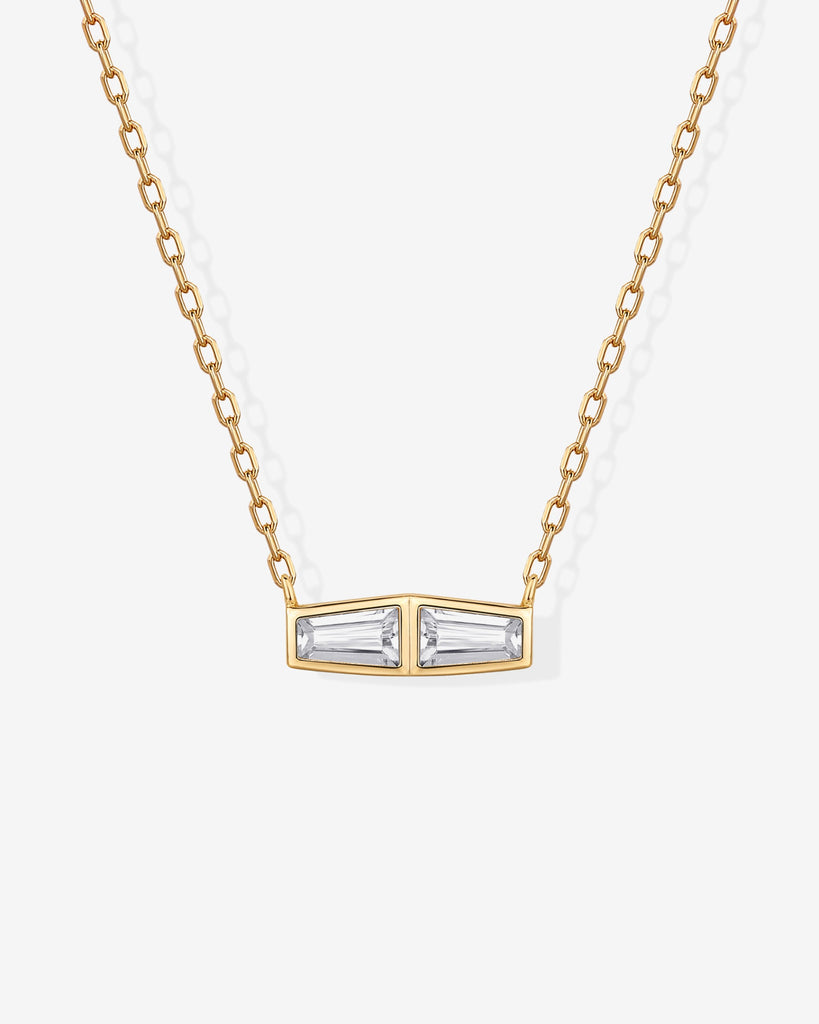 Double Baguette Necklace #Variant_Yellow Gold  