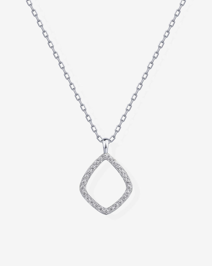 Geo Dangle Necklace #Variant_White Gold  