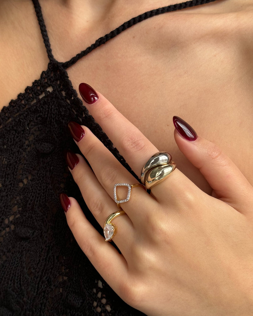 Geo Diamond Ring #Variant_Yellow Gold  