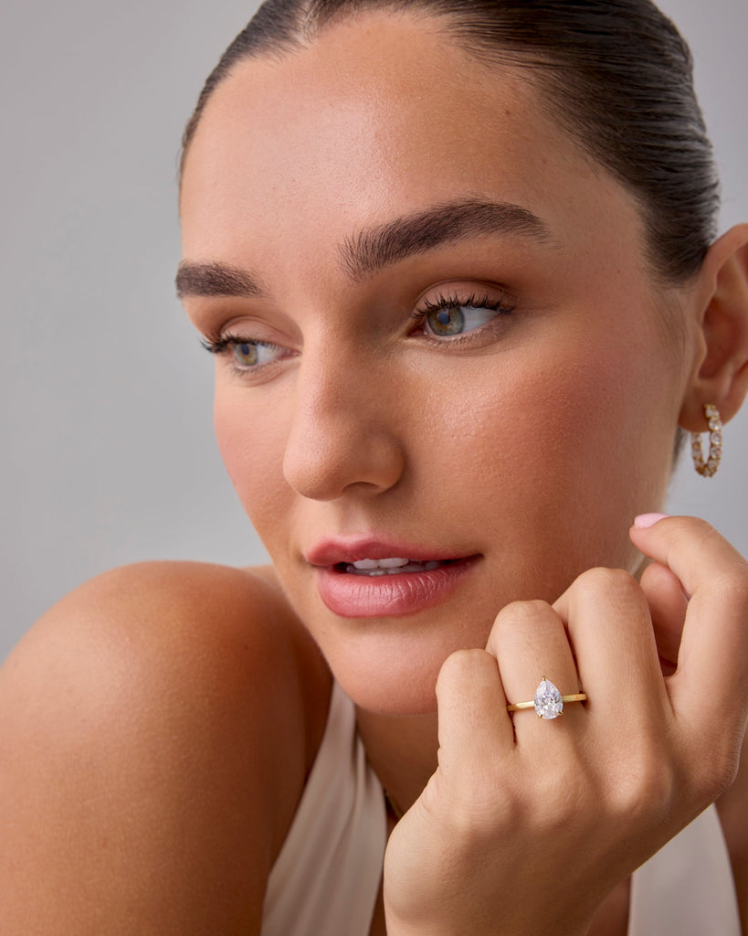 Perfect Pear Ring #Variant_White Gold  