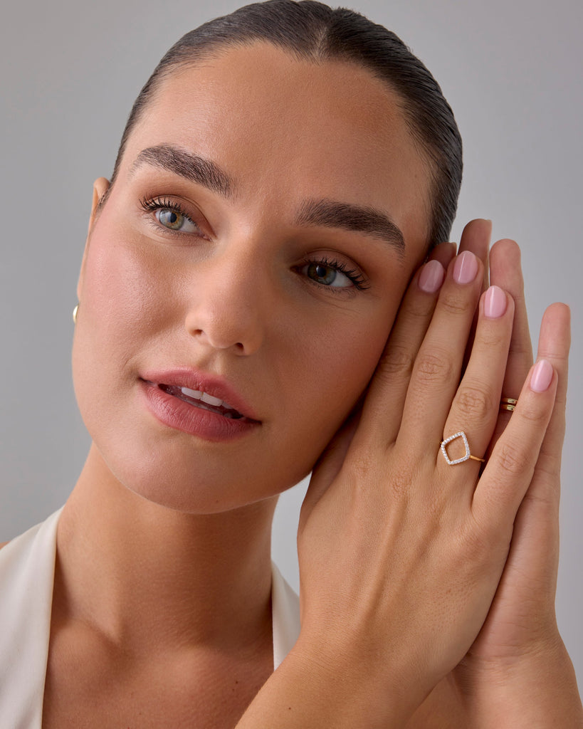 Geo Diamond Ring #Variant_White Gold  