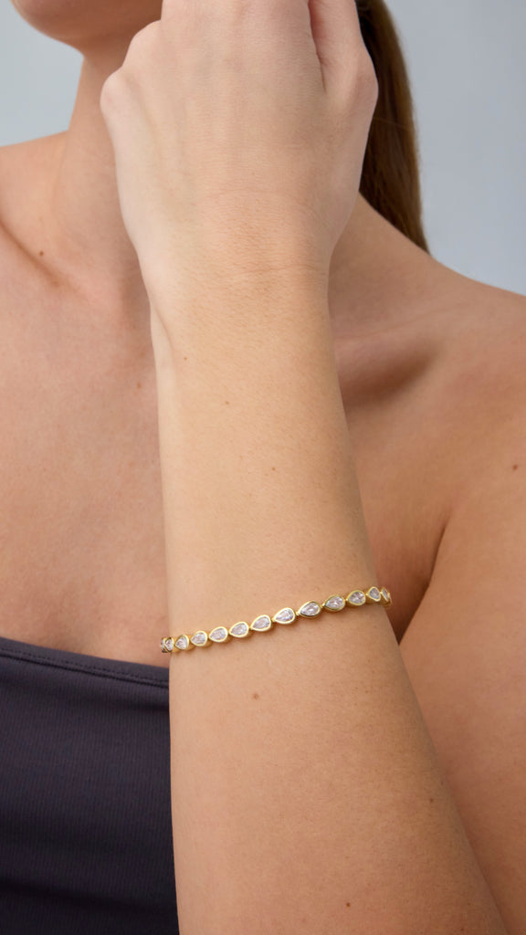 Teardrop Stone Tennis Bracelet #Variant_White Gold  