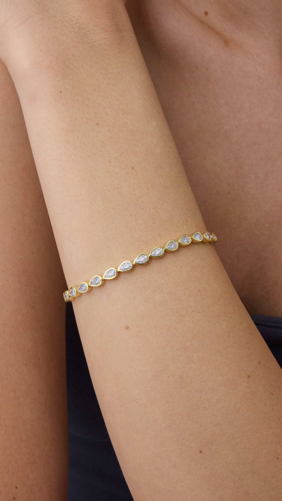 Teardrop Stone Tennis Bracelet #Variant_White Gold  