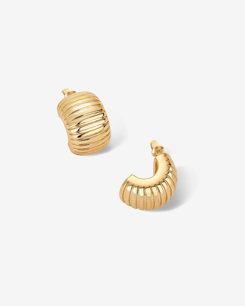 Chunky Ribbed Hoop Earrings #Variant_Yellow Gold  