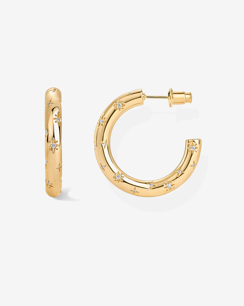 Starburst Hoop Earrings #Variant_Yellow Gold/30 Millimeters  