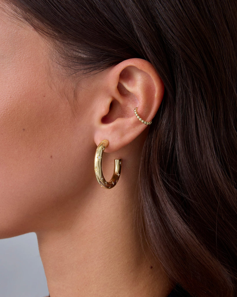 Starburst Hoop Earrings #Variant_Yellow Gold/30 Millimeters  
