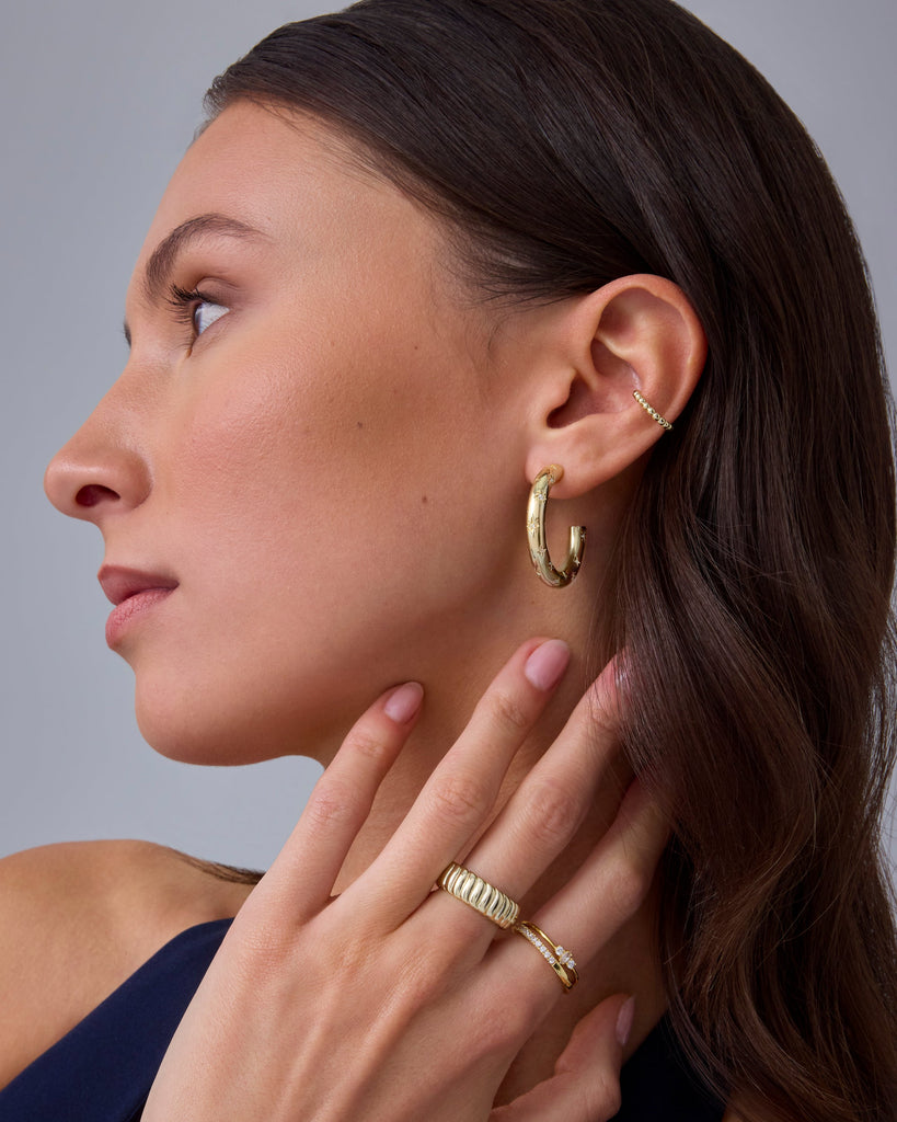 Starburst Hoop Earrings #Variant_Yellow Gold/30 Millimeters  