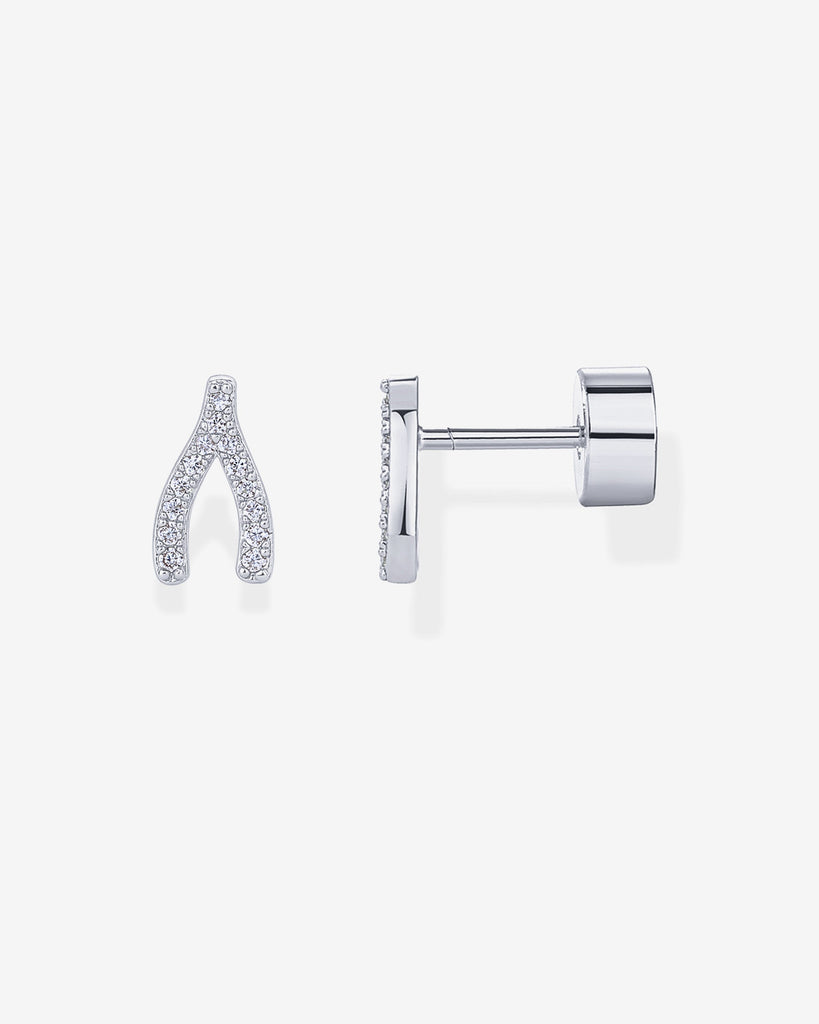 Wishbone Studs #Variant_White Gold  