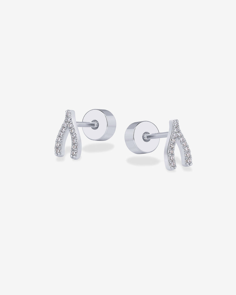 Wishbone Studs #Variant_White Gold  