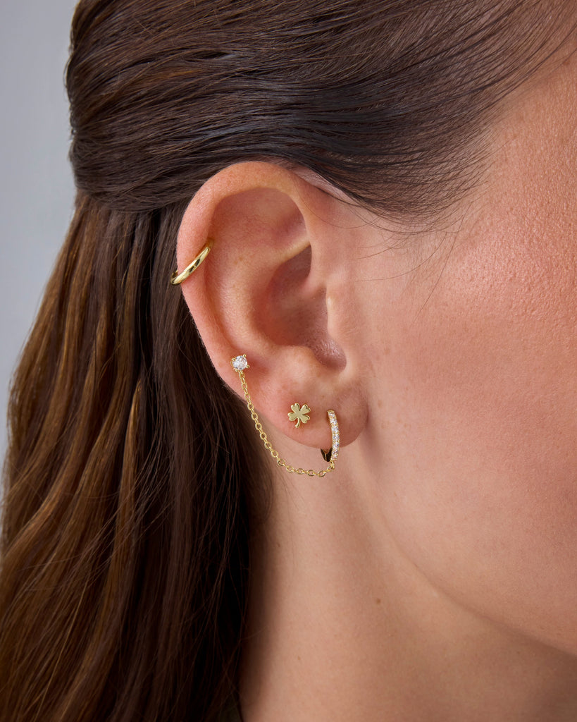 Clover Studs #Variant_White Gold  