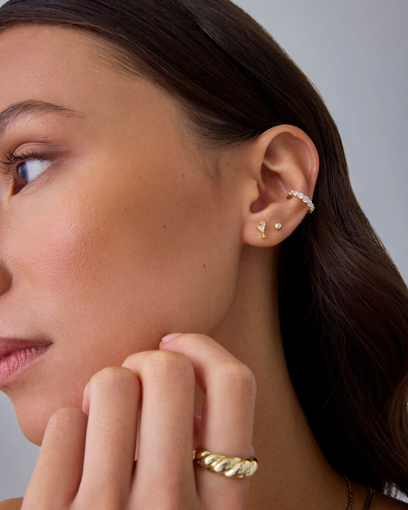 Martini Studs #Variant_White Gold  