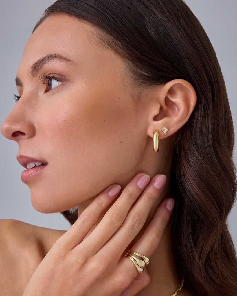 Shroom Studs #Variant_Yellow Gold  
