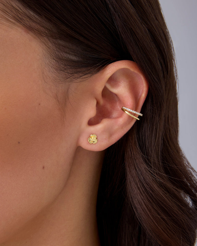 Rosette Studs #Variant_White Gold  