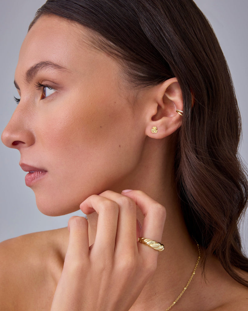 Rosette Studs #Variant_Yellow Gold  