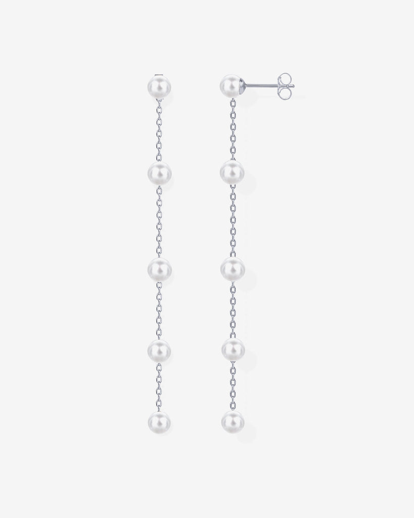 Multi Pearl Drop Earrings #Variant_White Gold  