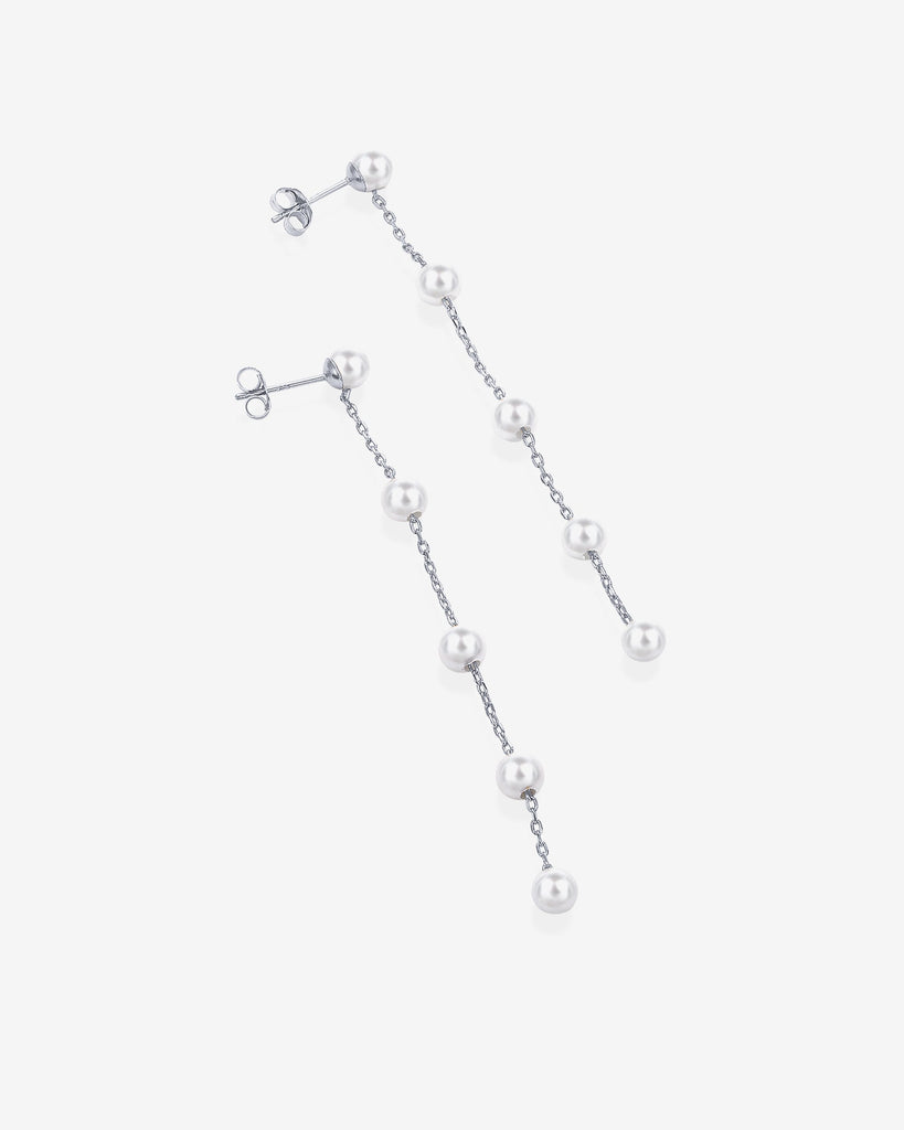 Multi Pearl Drop Earrings #Variant_White Gold  