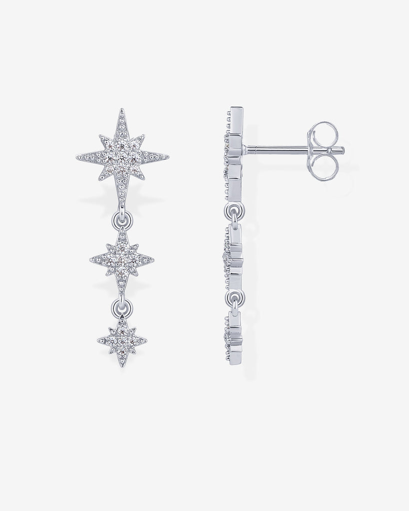 Multi Starburst Drop Earrings #Variant_White Gold  