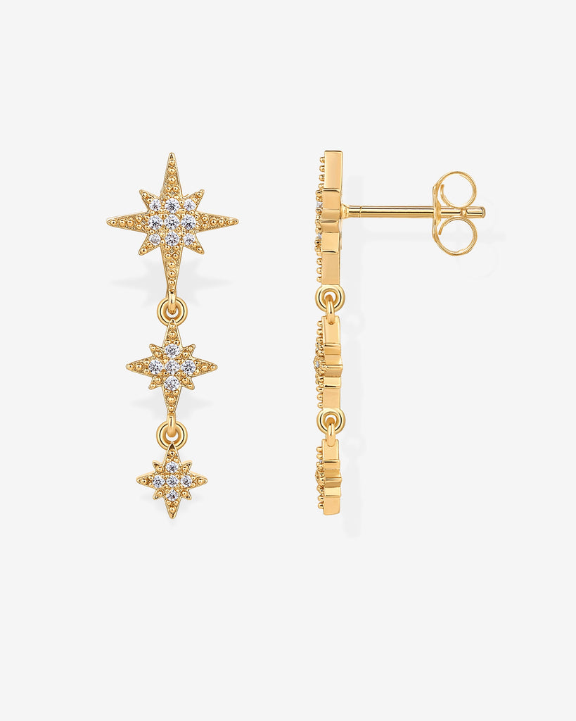 Multi Starburst Drop Earrings #Variant_Yellow Gold  