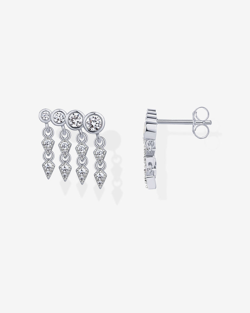 Cubic Zirconia Dangle Crawler #Variant_White Gold  