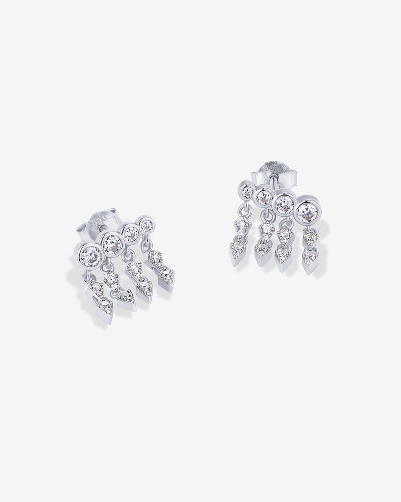 Cubic Zirconia Dangle Crawler #Variant_White Gold  